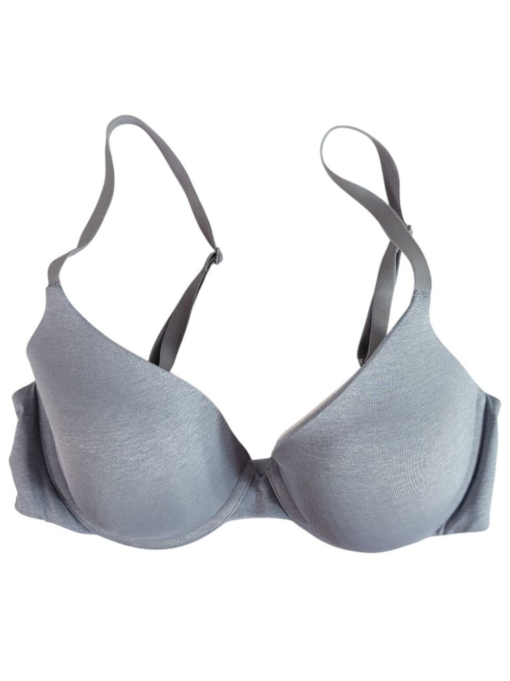 Victoria's Secret Uplift Semi Demi Underwire Bra Gray 34D Adj Seamless Molded